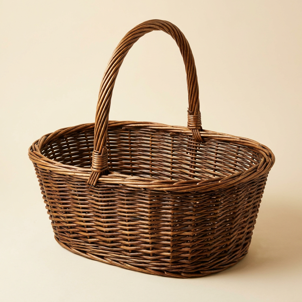 Artisan Woven Willow Hamper Basket